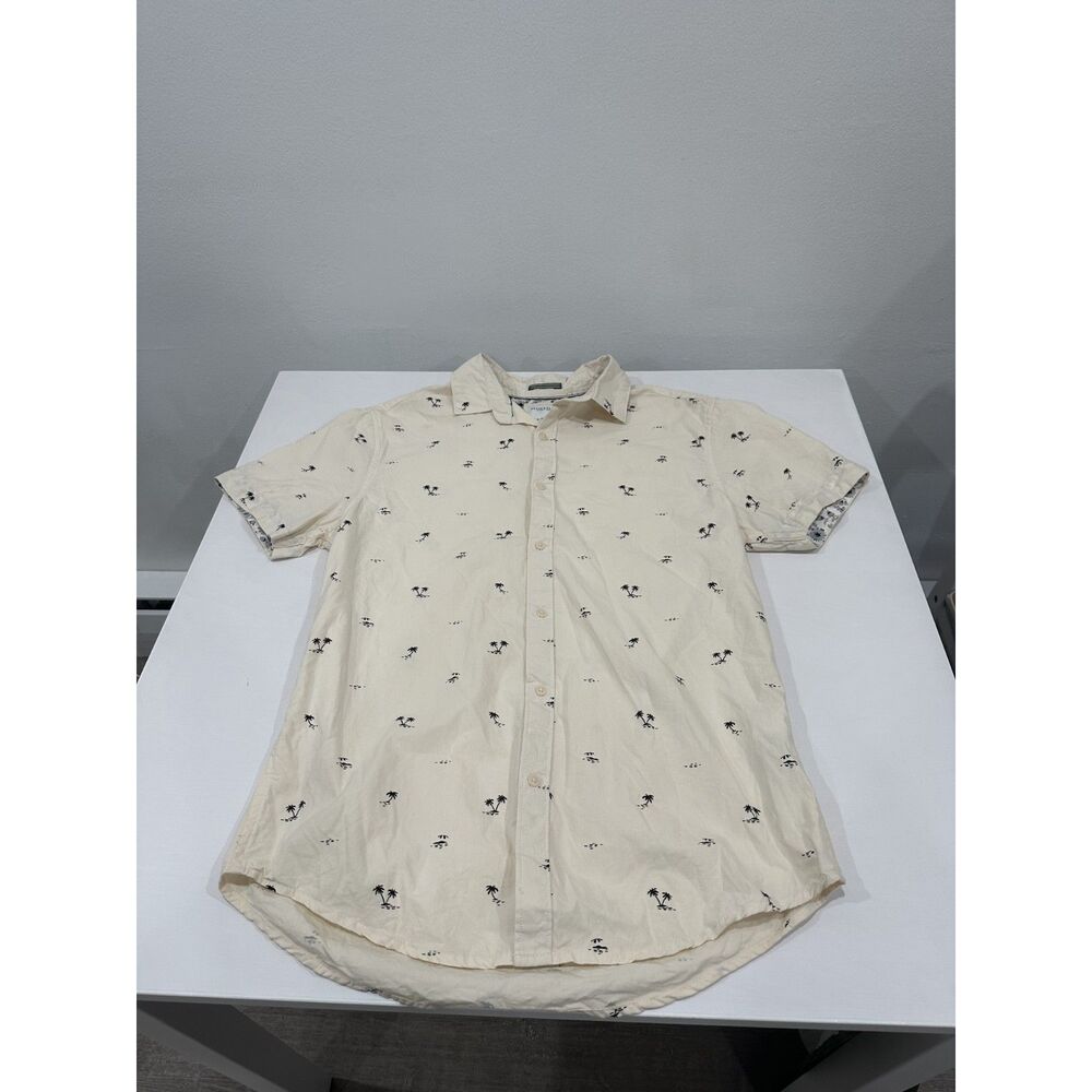 Denim & Flower Ricky Singh Men’s Palm Tree Short Sleeve Button Up Shirt